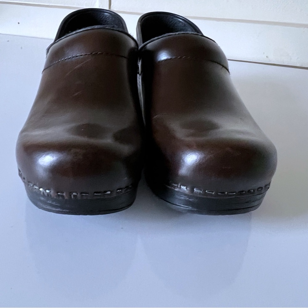 Dansko Brown Leather Clogs Comfort Casual Career Professional Orthopedic SZ 38 - Picture 7 of 15